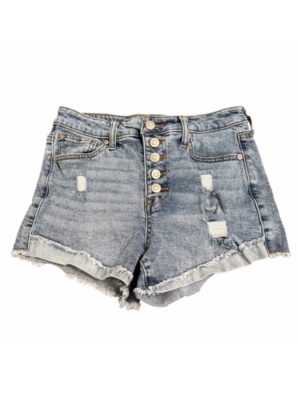 Altar'd State High Rise Distressed Jean Shorts | Light Wash | Size 26